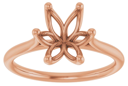 14K Rose 10 x 8 mm Oval Engagement Ring Mounting (3)