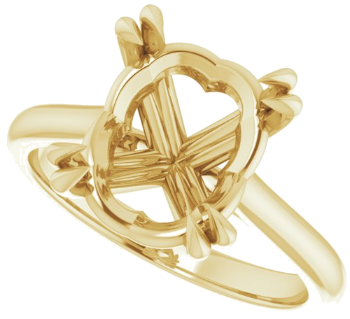 Sužadėtuvių Žiedas „Solitaire“ 585 Geltonojo Aukso Oval 12mm x 10mm (5)