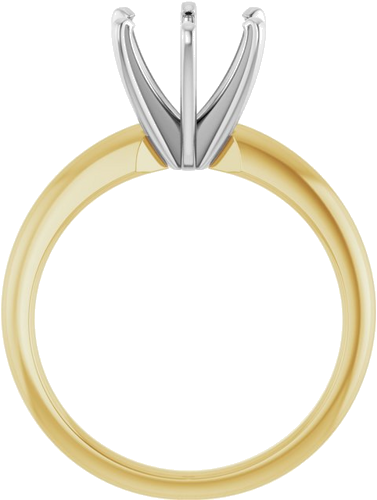 Sužadėtuvių Žiedas „Solitaire“ 585 Baltojo Ir Geltonojo Aukso Round 7.8mm x 8.6mm (2)