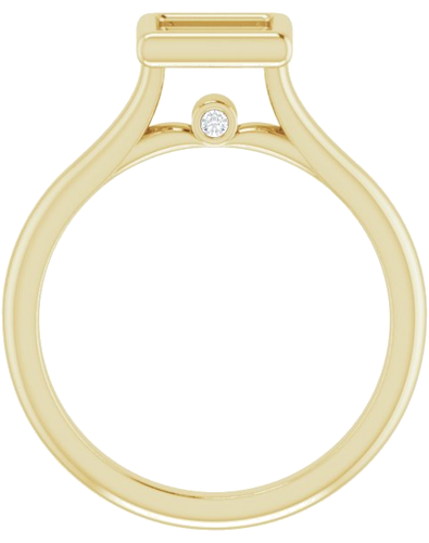 Sužadėtuvių Žiedas „Bezel-Set Accented“ 14k yellow gold Square 5.5mm (2)