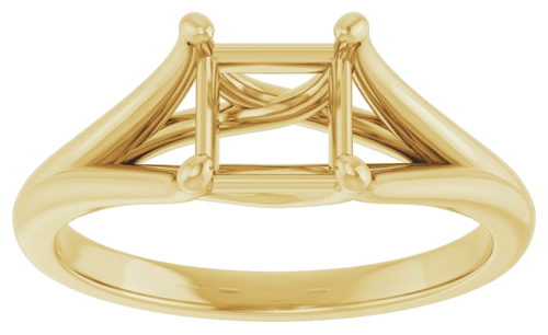 14K Yellow 5.5 mm Square Solitaire Engagement Ring Mounting (3)