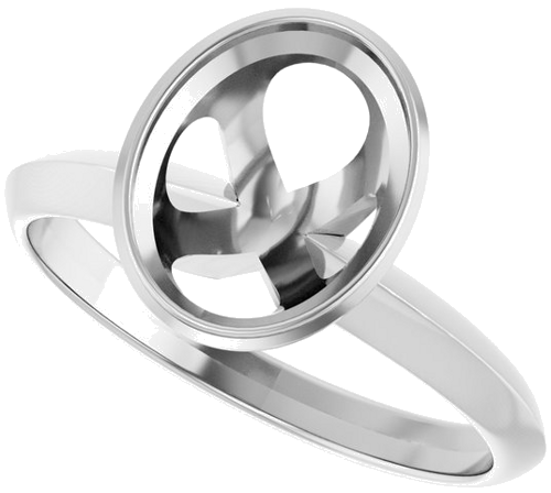 Sužadėtuvių Žiedas „Bezel-Set Solitaire“ 950 Platinos Oval 9mm x 7mm (5)