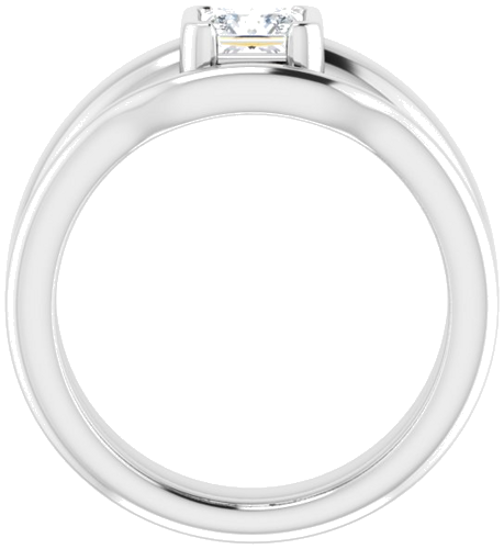 Sužadėtuvių Žiedas „Half-Bezel Solitaire“ 14k white gold Square 5mm (7)