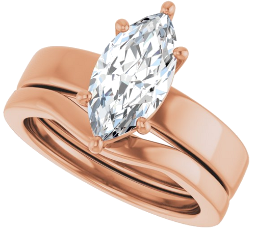 Sužadėtuvių Žiedas 14k rose gold Marquise 12mm x 6mm (10)