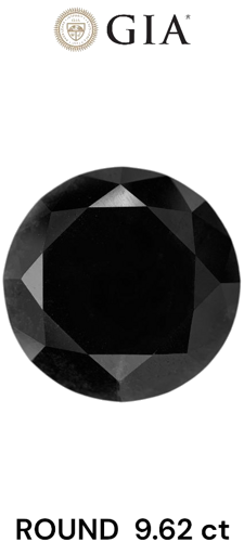9.62 carat Fancy Black-VVS2 Excellent cut Natūralus Round Deimantas (1)