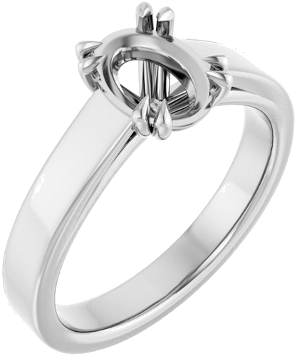 Sterling Silver 8x6 mm Oval Engagement Ring Mounting (1)