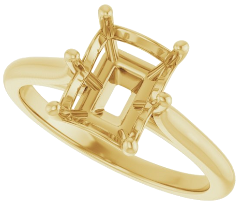 Sužadėtuvių Žiedas 14k yellow gold Emerald 8.5mm x 6.5mm (5)