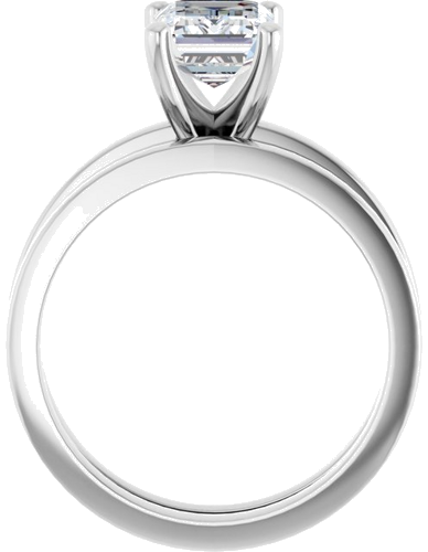 10K White 8x6 mm Emerald Solitaire Engagement Ring Mounting (7)