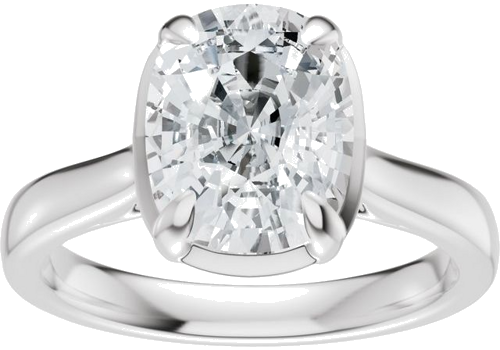 Sužadėtuvių Žiedas „Claw-Prong Solitaire Bezel-Style“ 14k white gold Elongated Cushion 11mm x 9mm (3)