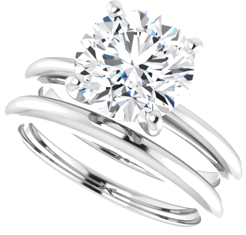 Platinum  8.8 mm Round Solitaire Engagement Ring Mounting (10)