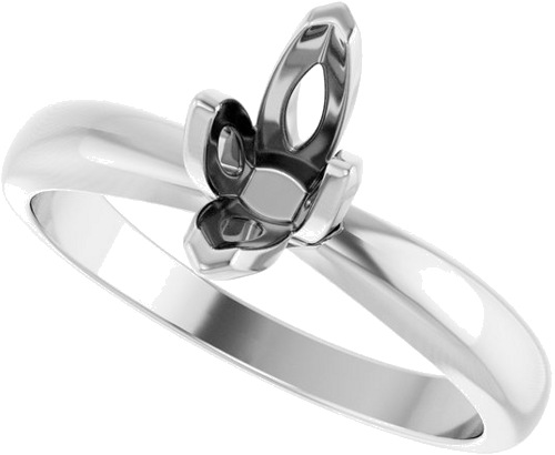 Sužadėtuvių Žiedas „V-End Tulipset® Solitaire“ 14k white gold Marquise 8mm x 4mm (5)