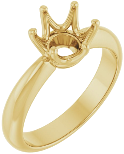 Sužadėtuvių Žiedas „Solitaire Crown-Inspired“ 14k yellow gold Round 7.4mm (1)