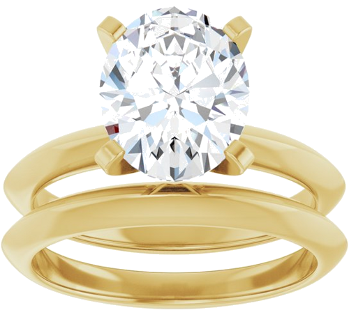 Sužadėtuvių Žiedas „Knife-Edge“ 14k yellow gold Oval 10mm x 8mm (8)
