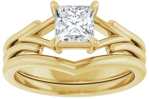 Sužadėtuvių Žiedas „Claw-Prong Solitaire“ 14k yellow gold Square 5mm (8)
