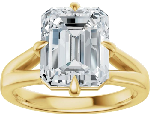 Sužadėtuvių Žiedas „Claw-Prong Split Shank Solitaire“ 14k yellow gold Emerald 8mm x 6mm (3)