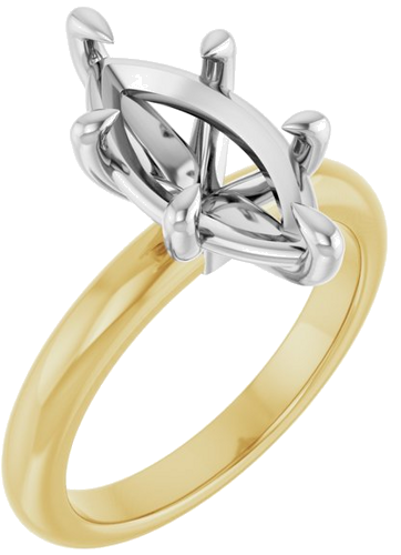 Sužadėtuvių Žiedas „Claw-Prong“ 14k yellow/white gold Marquise 14mm x 7mm (1)