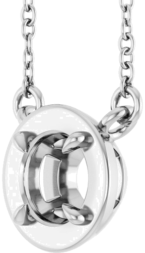 Pakabukas „Claw-Prong Solitaire Bezel-Style“ 14k white gold Round 5mm (2)