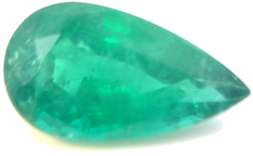 7.42 carat GREEN Pear Smaragdas (1)