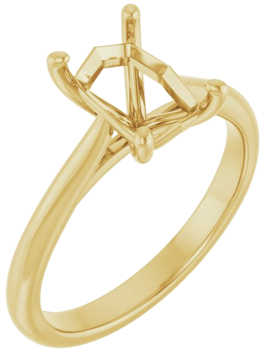 Sužadėtuvių Žiedas „Solitaire“ 585 Geltonojo Aukso Emerald 8mm x 6mm (1)