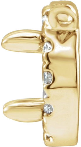 Pakabukas „French-Set Halo-Style“ 14k yellow gold Round 5mm (2)