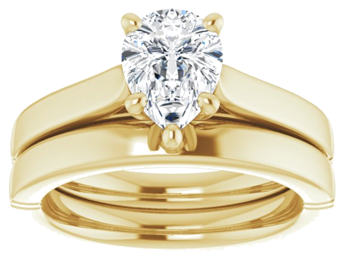 Sužadėtuvių Žiedas „Solitaire“ 10k yellow gold Pear 8mm x 6mm (8)