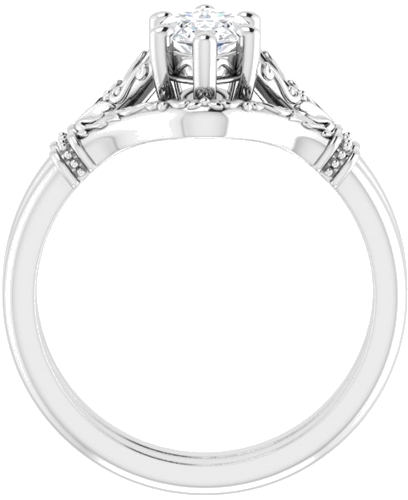 Sužadėtuvių Žiedas „Sculptural“ 14k white gold Marquise 10mm x 5mm (7)