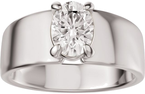 Sužadėtuvių Žiedas „Solitaire“ 14k white gold Oval 8.5mm x 6.5mm (3)