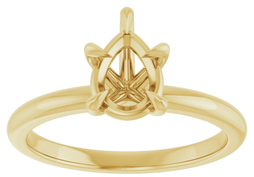 Sužadėtuvių Žiedas „Solitaire“ 585 Geltonojo Aukso Pear Shape 8mm x 6mm (3)