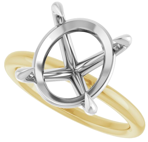 Sužadėtuvių Žiedas „Claw-Prong Solitaire“ 14k yellow/white gold Oval 13mm x 11mm (5)