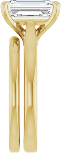 Sužadėtuvių Žiedas 14k yellow gold Emerald 10mm x 7mm (9)
