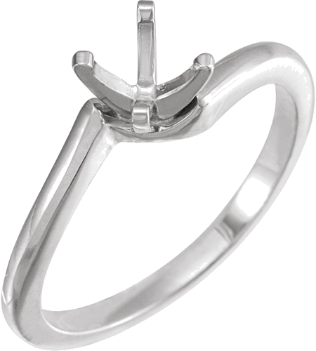 Sužadėtuvių Žiedas „Solitaire Bypass“ 14k white gold Round 5.2mm (1)