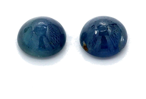 0.43 carat BLUE CABOCHON cut Round Safyras (1)