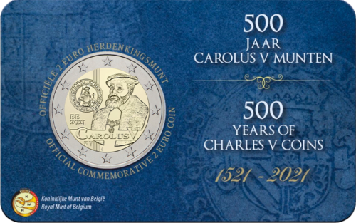 2021 Belgija Carolus V 2 eurų BU moneta (6)