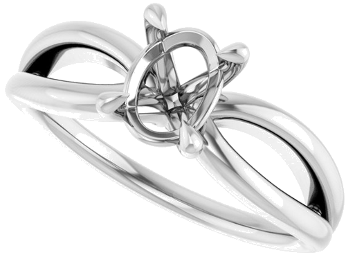Sužadėtuvių Žiedas „Claw-Prong“ 14k white gold Oval 7.5mm x 5.5mm (5)