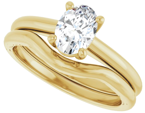 Sužadėtuvių Žiedas „V-End Prong“ 14k yellow gold Oval 7mm x 5mm (10)
