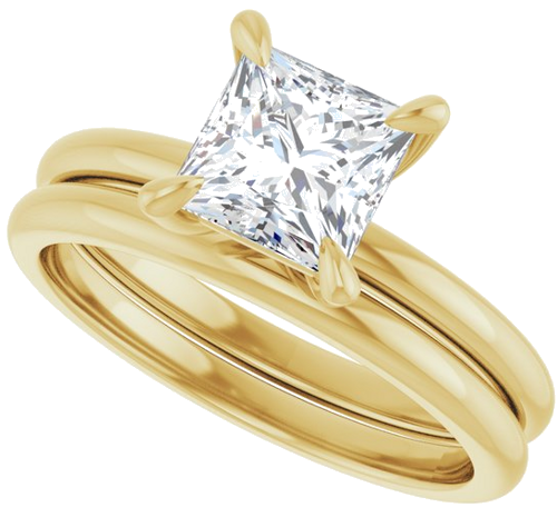 Sužadėtuvių Žiedas „Solitaire“ 10k yellow gold Square 6mm (10)