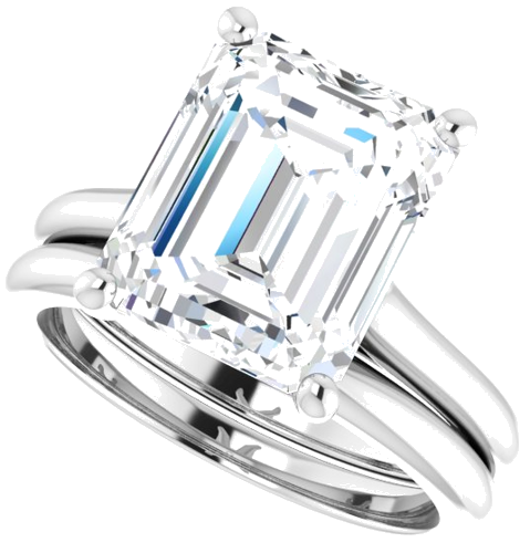 Sužadėtuvių Žiedas „Solitaire“ 585 Baltojo Aukso Emerald 11mm x 9mm (10)