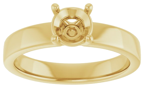 14K Yellow 5.8 mm Round Solitaire Engagement Ring Mounting (3)