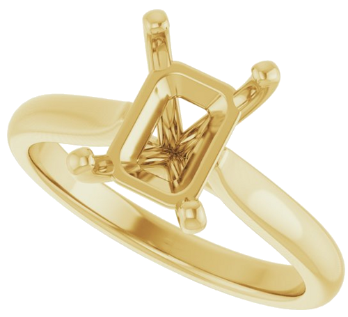 Sužadėtuvių Žiedas 14k yellow gold Emerald 8.5mm x 6.5mm (5)