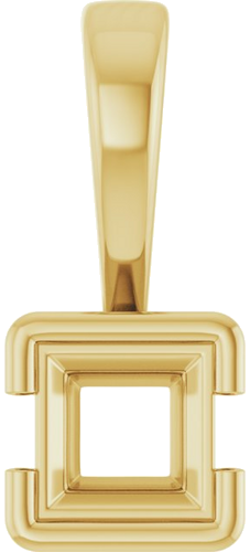 Pakabukas „Half-Bezel Solitaire Charm“ 10k yellow gold Square 4mm (1)