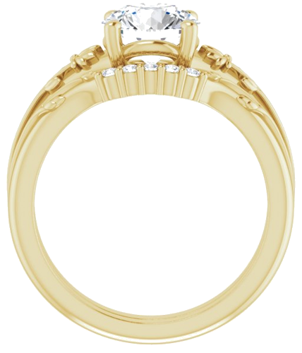 14K Yellow 7.4 mm Round Solitaire Engagement Ring Mounting (7)
