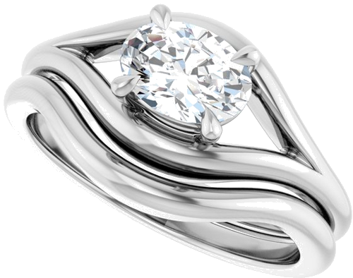 Sužadėtuvių Žiedas „Claw-Prong Solitaire“ 950 Platinos Oval 7mm x 5mm (10)