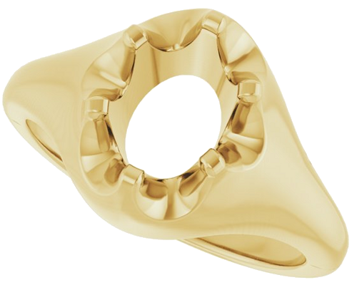 Sužadėtuvių Žiedas „Solitaire Belcher“ 14k yellow gold Oval 8mm x 6mm (5)