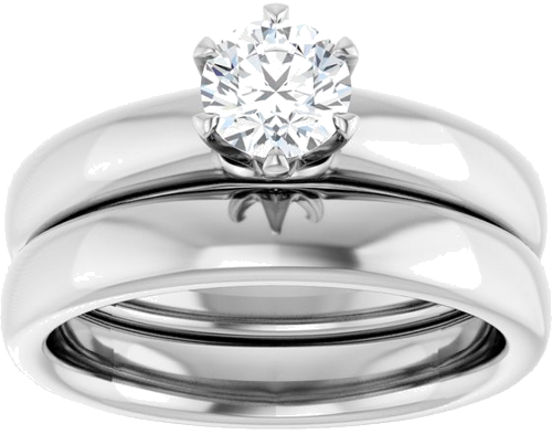 Sužadėtuvių Žiedas „Solitaire“ 585 Baltojo Aukso Round 5.2mm (8)