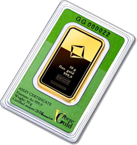 50 г Инвестиционный золотой слиток Green Gold Valcambi (4)
