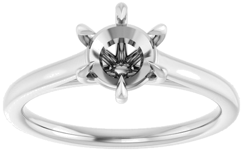 Sužadėtuvių Žiedas „Claw-Pong“ 14k white gold Round 6.5mm (3)