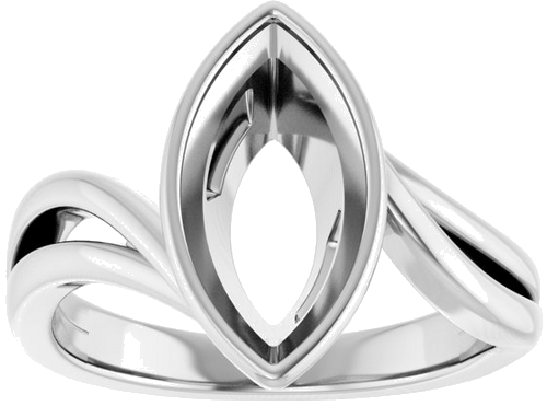 Sužadėtuvių Žiedas „Bezel-Set“ 10k white gold Marquise 13mm x 6.5mm (3)