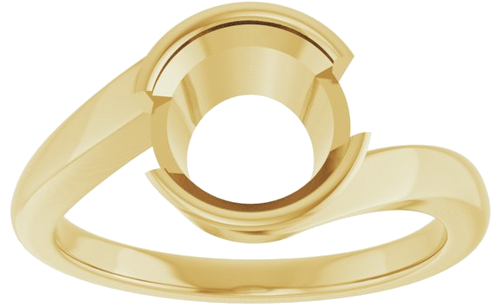 Sužadėtuvių Žiedas „Half-Bezel Solitaire“ 14k yellow gold Round 8mm (3)