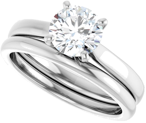 Platinum 6.5 mm Round Engagement Ring Mounting (10)