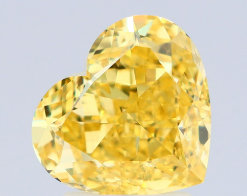 3.01 carat Fancy Vivid Yellow-VS2 Natūralus Heart Deimantas (1)
